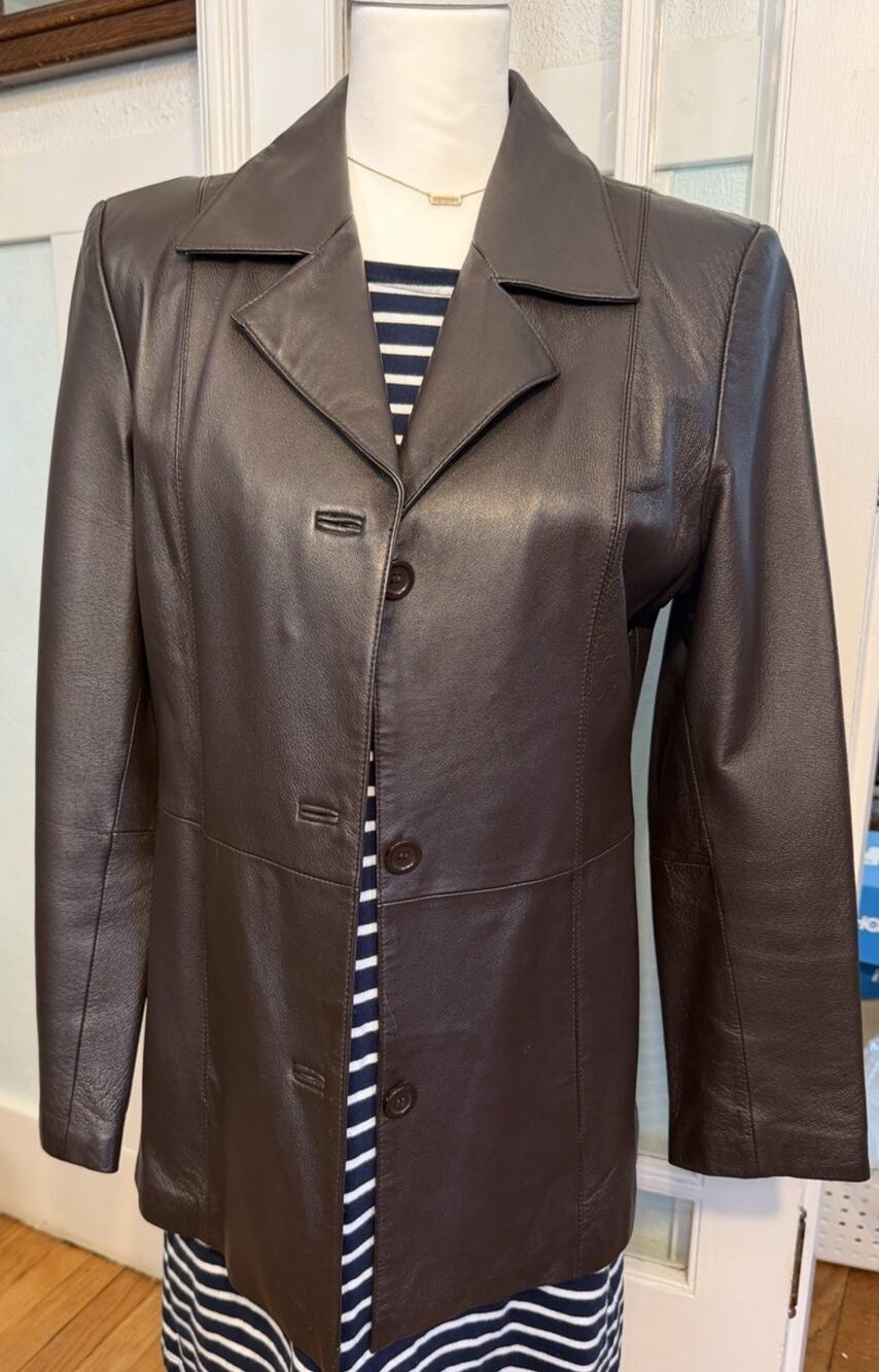 Jessica Holbrook S BROWN leather jacket